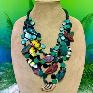 Wood fish theme necklace